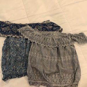 2 AE off the shoulder tops
